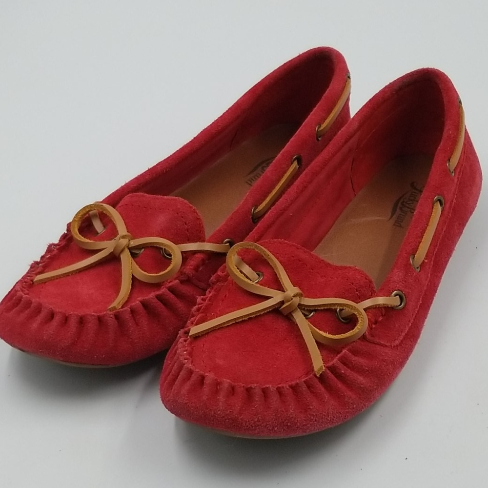 Lucky Brand Red Suede Mocassin Driving Shoes